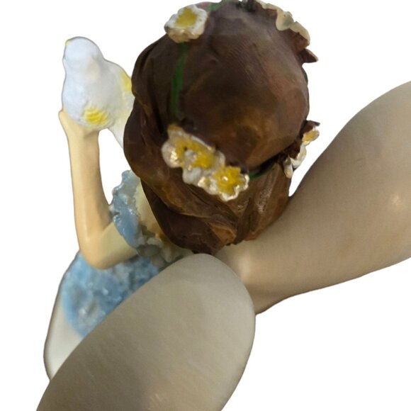 Angel Figurine Holding Dove Flower Dress 10 Inch Valerie Parr Hill QVC - Picture 11 of 16